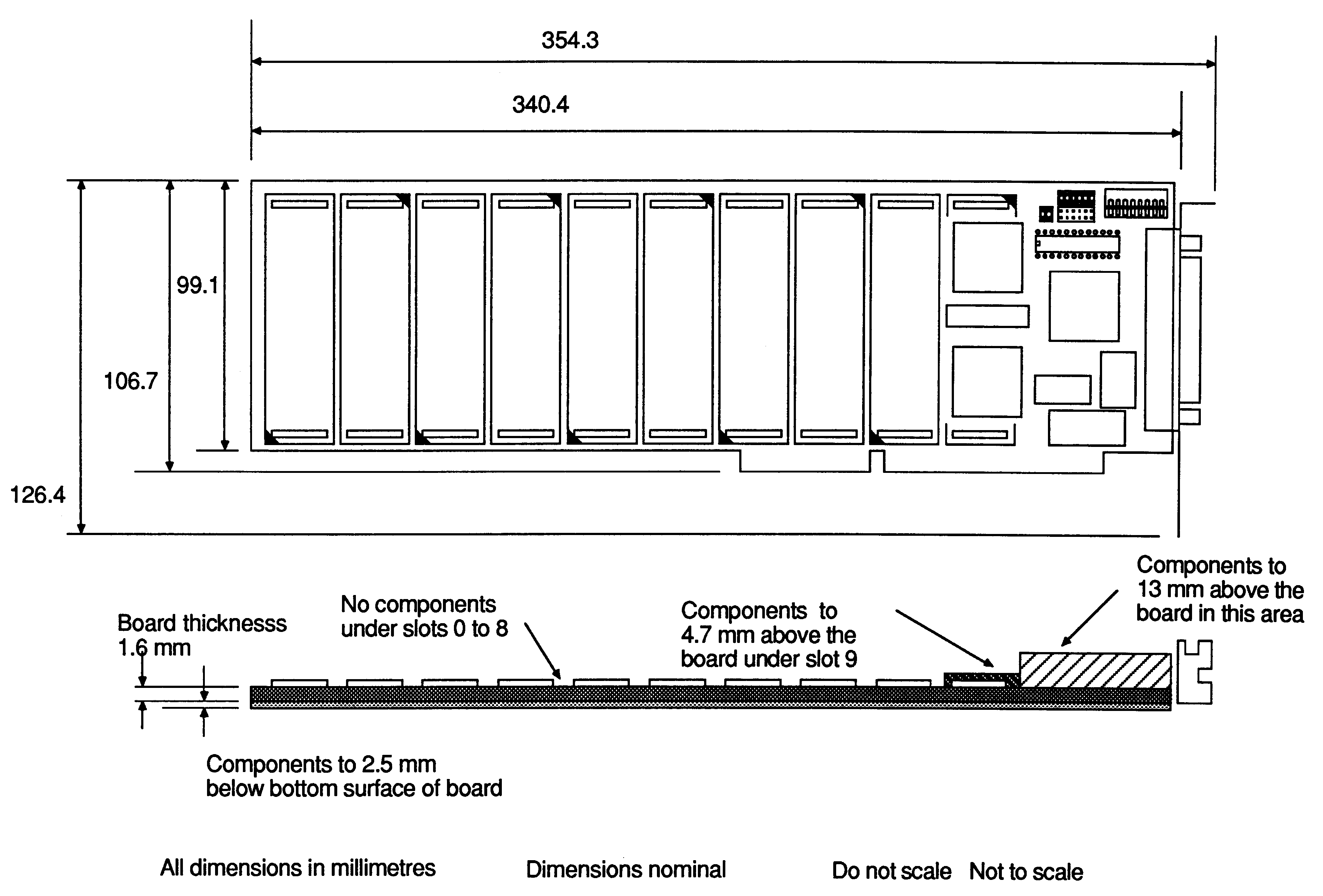 Mechanical drawing of the
IMS B008