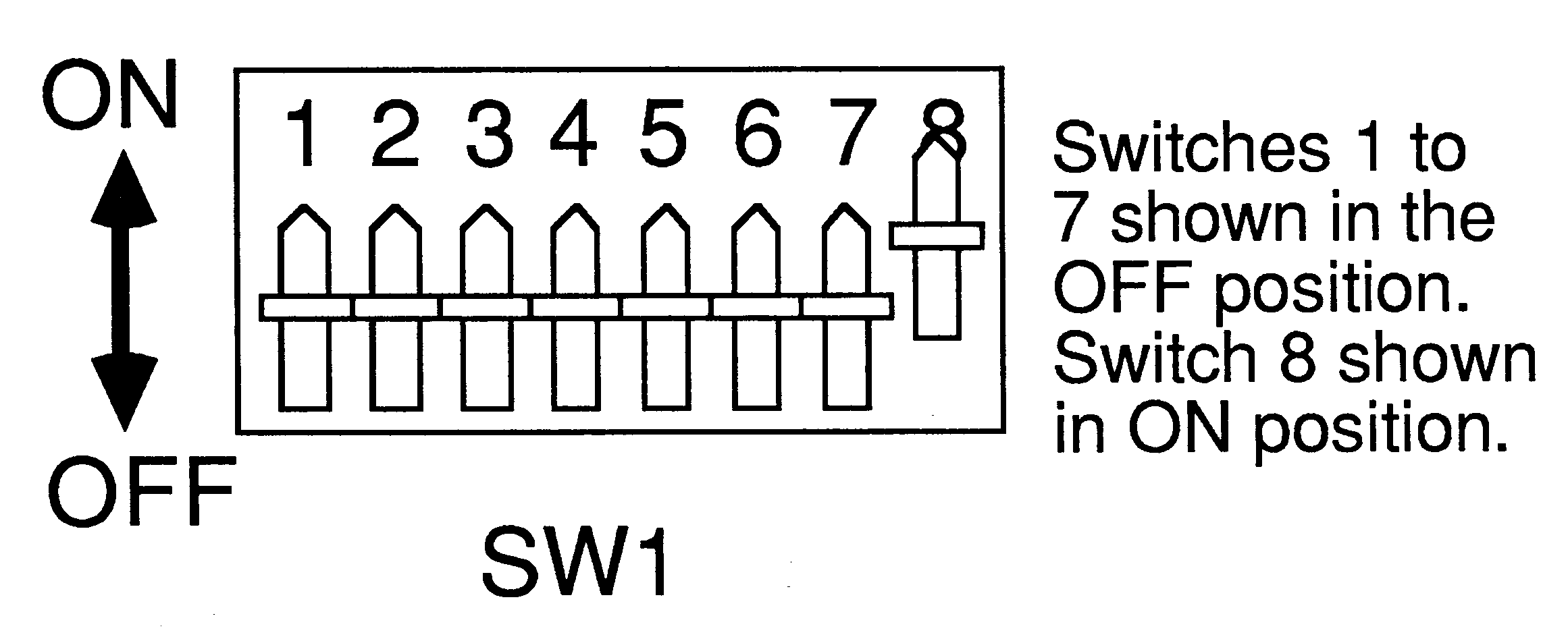 Detail of switch on the IMS B008 showing the ON and OFF positions.