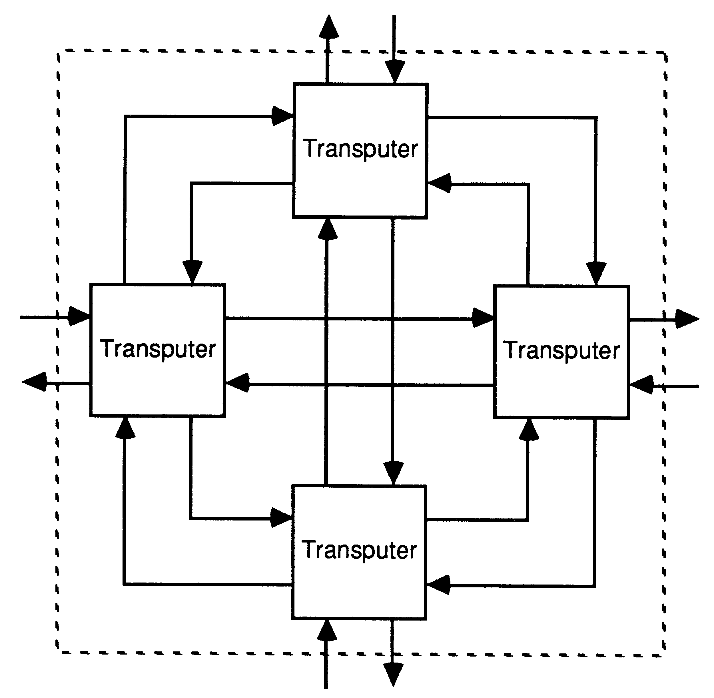 A node of four transputers