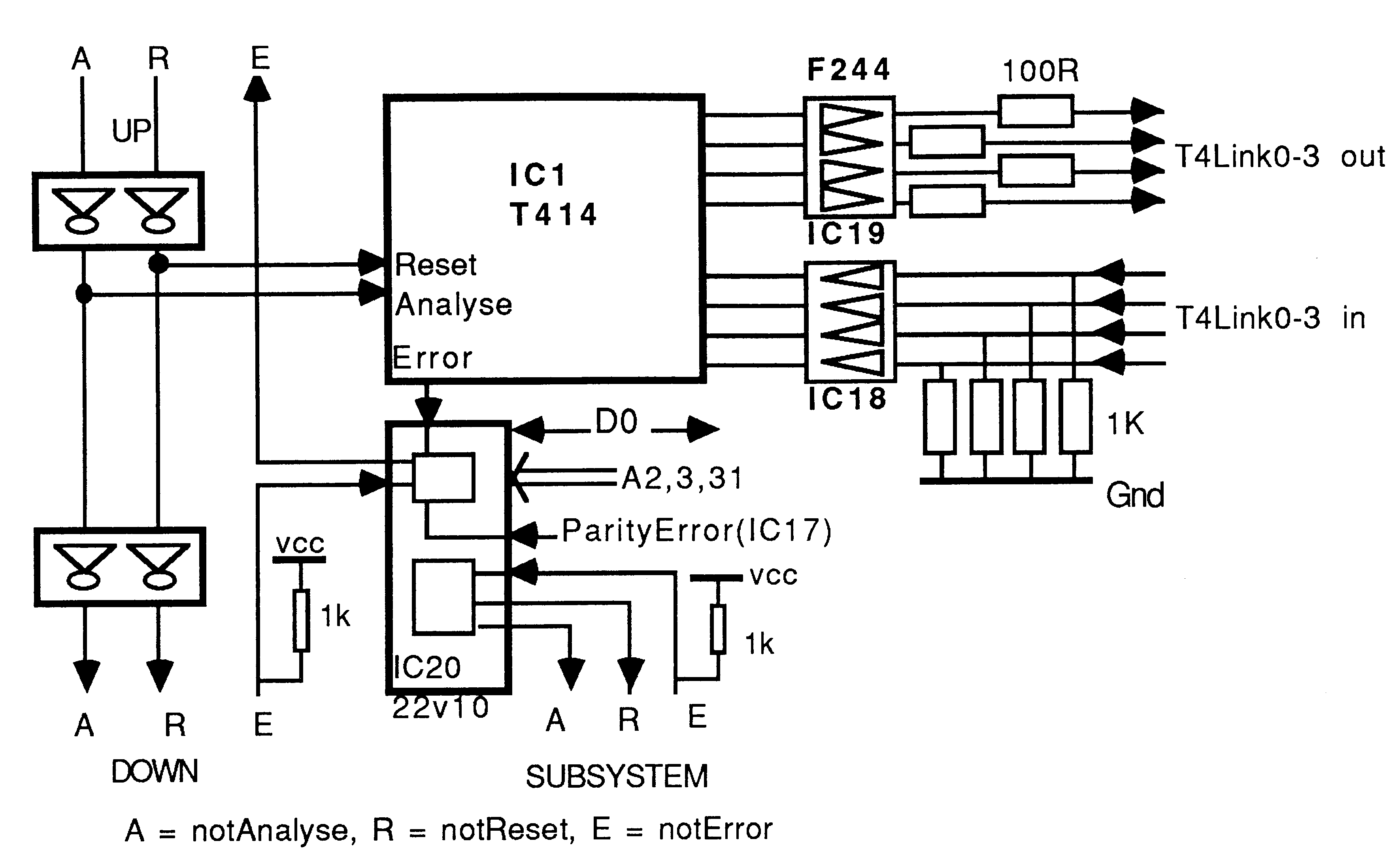 Up, down, subsystem schematic